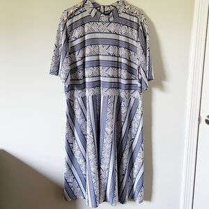 24W Tribal Pattern Button Detail Eloquii Dress